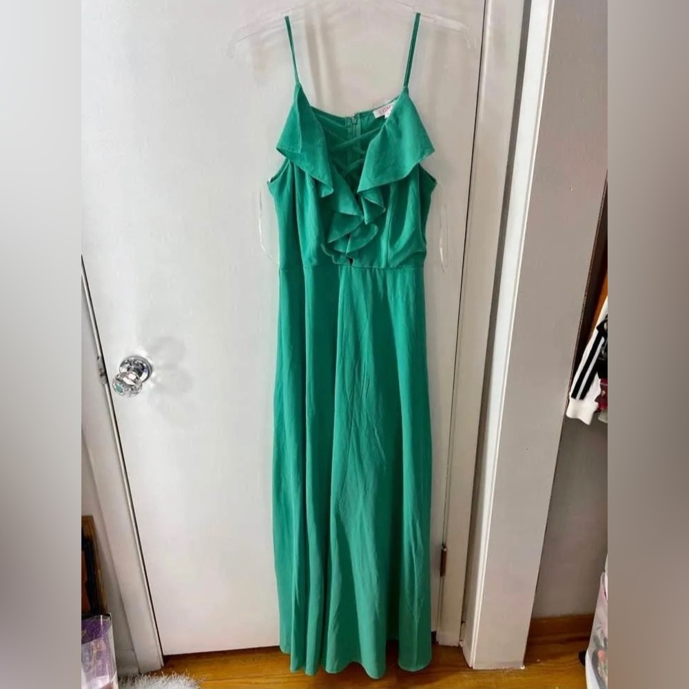 Womens Long Summer Dress Size Medium (Teal Dress)